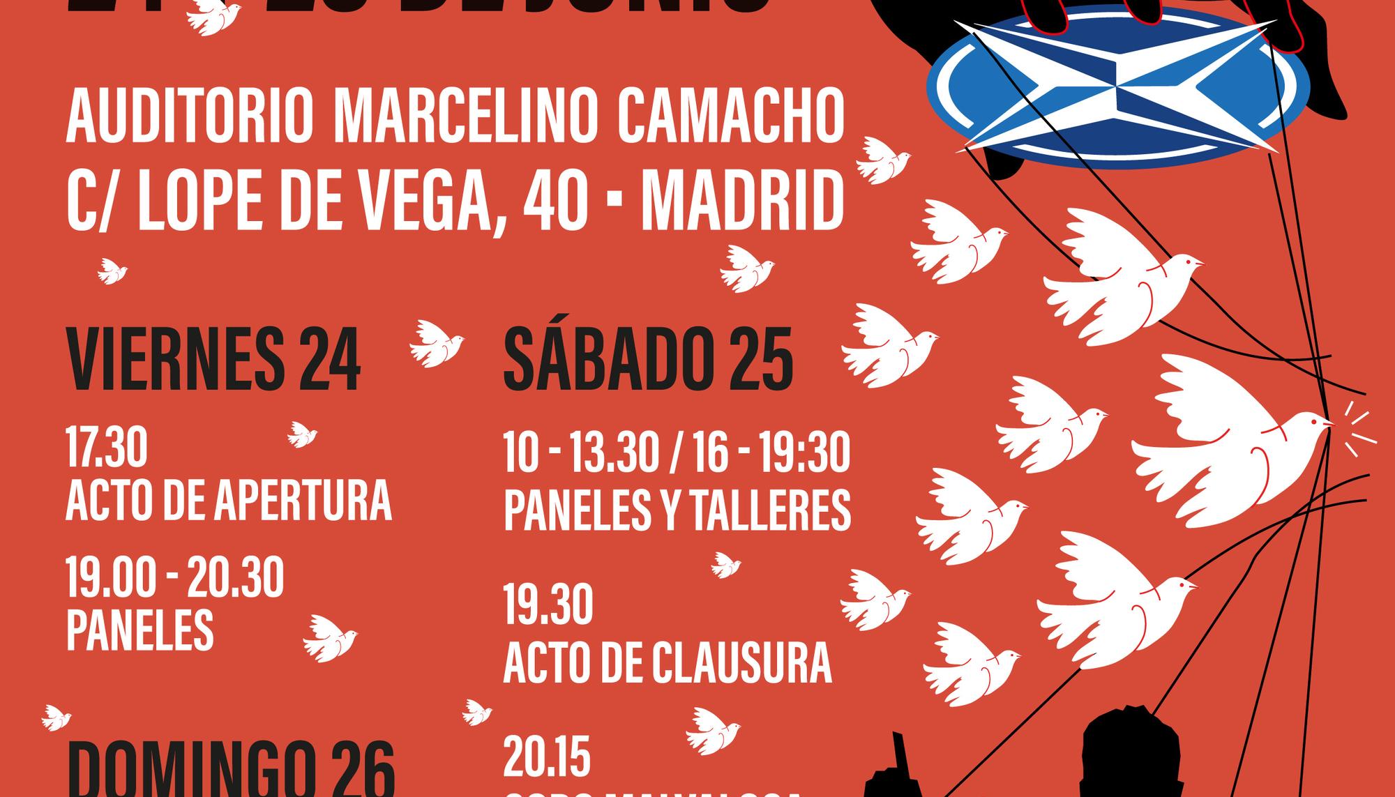Cartel Cumbre por la Paz OTAN NO, 24-25 junio 2022